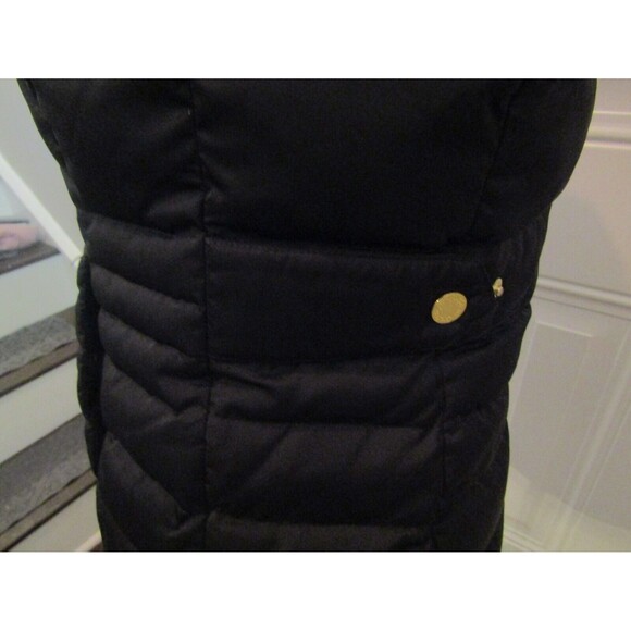 Lilly Pulitzer Isabelle Down Puffer Vest Womens Black Jacket Tropical Lining XS - Picture 9 of 14